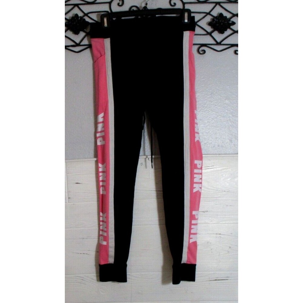 PINK Yoga Jogger Pants Size M Black Logo
